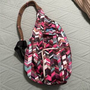 Kavu Rope Sling Bag in Sunset Blocks